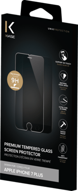 Protection d'écran premium en verre trempé pour Apple iPhone 7 Plus/8 Plus, Transparent