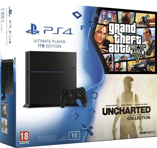 PS4 Fat 1To + GTA V & uncharted - Nathan Drake collection - Sony