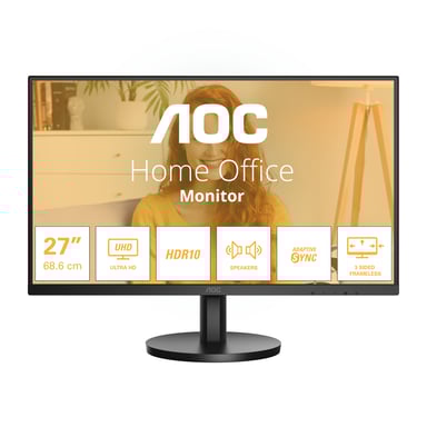 AOC B3 U27B3A écran plat de PC 68,6 cm (27'') 3840 x 2160 pixels 4K Ultra HD LCD Noir