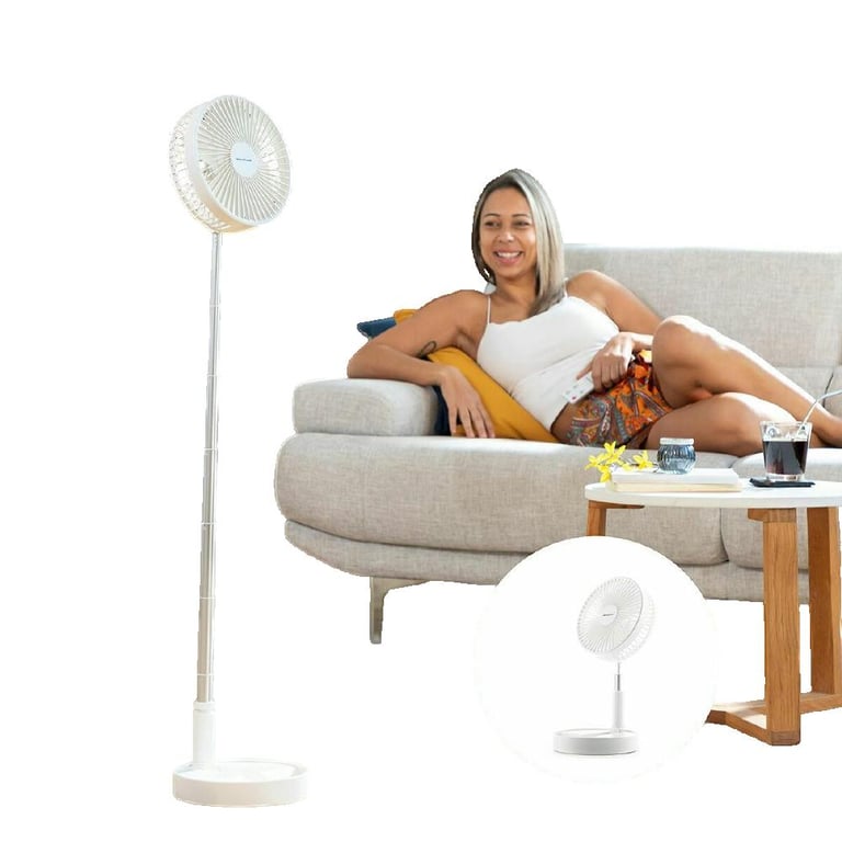 Ventilateur de Bureau InnovaGoods Ø7,7'' Blanc, Argenté - Neuf
