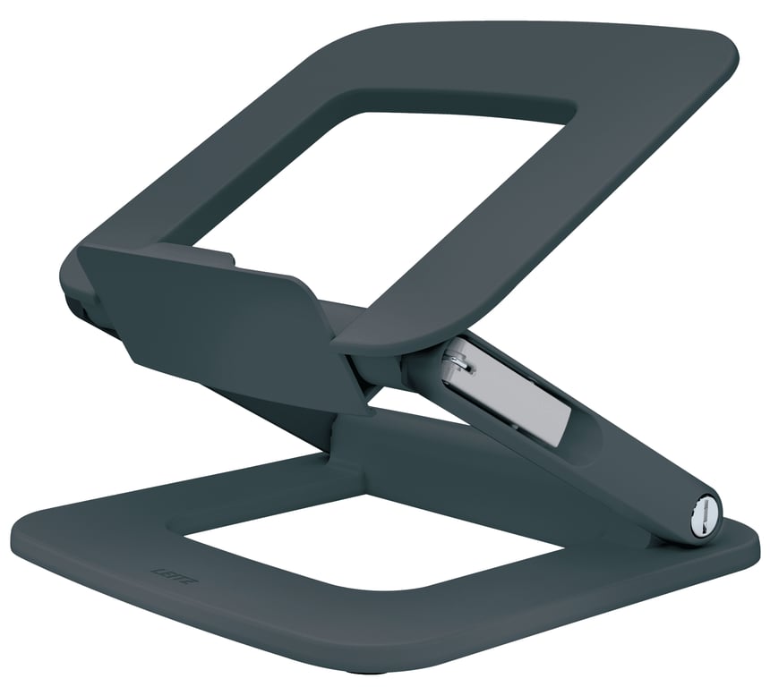LEITZ Support pour Ordinateur Portable 13" à 15" avec Hauteur & Angle Réglables et 6 Pré réglages Format Compact 80% Plastique Recyclé & 100% Recyclable Gamme Ergo Coloris 64240089