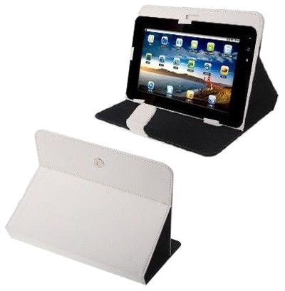 Housse Tablette Tactile Universelle 9' Mode 360° Pression Simili Cuir Blanc Faux cuir YONIS