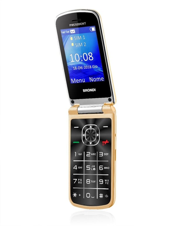 Brondi President 7,62 cm (3 ) 130 g Or Téléphone numérique - Neuf