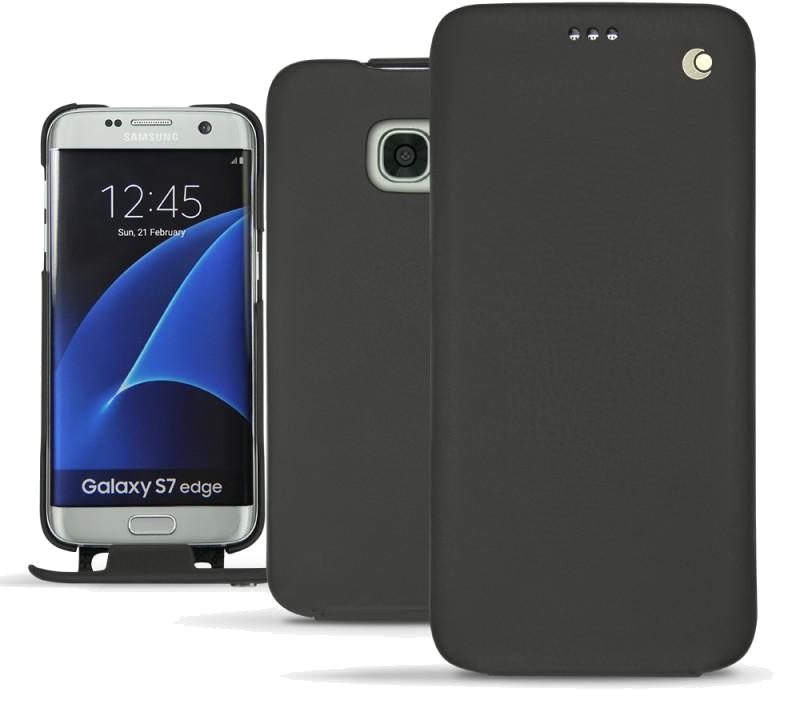 Housse cuir Samsung Galaxy S7 Edge - Rabat verticalNoir
