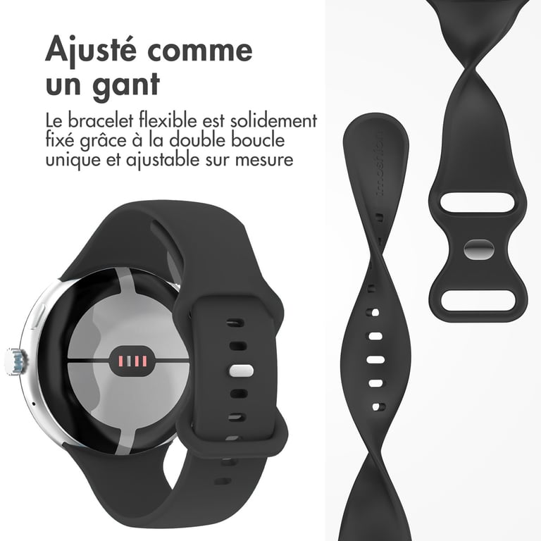 imoshion Bracelet en silicone? pour Google Pixel Watch 3 / 4 (45 mm) - Taille L - Noir - Neuf