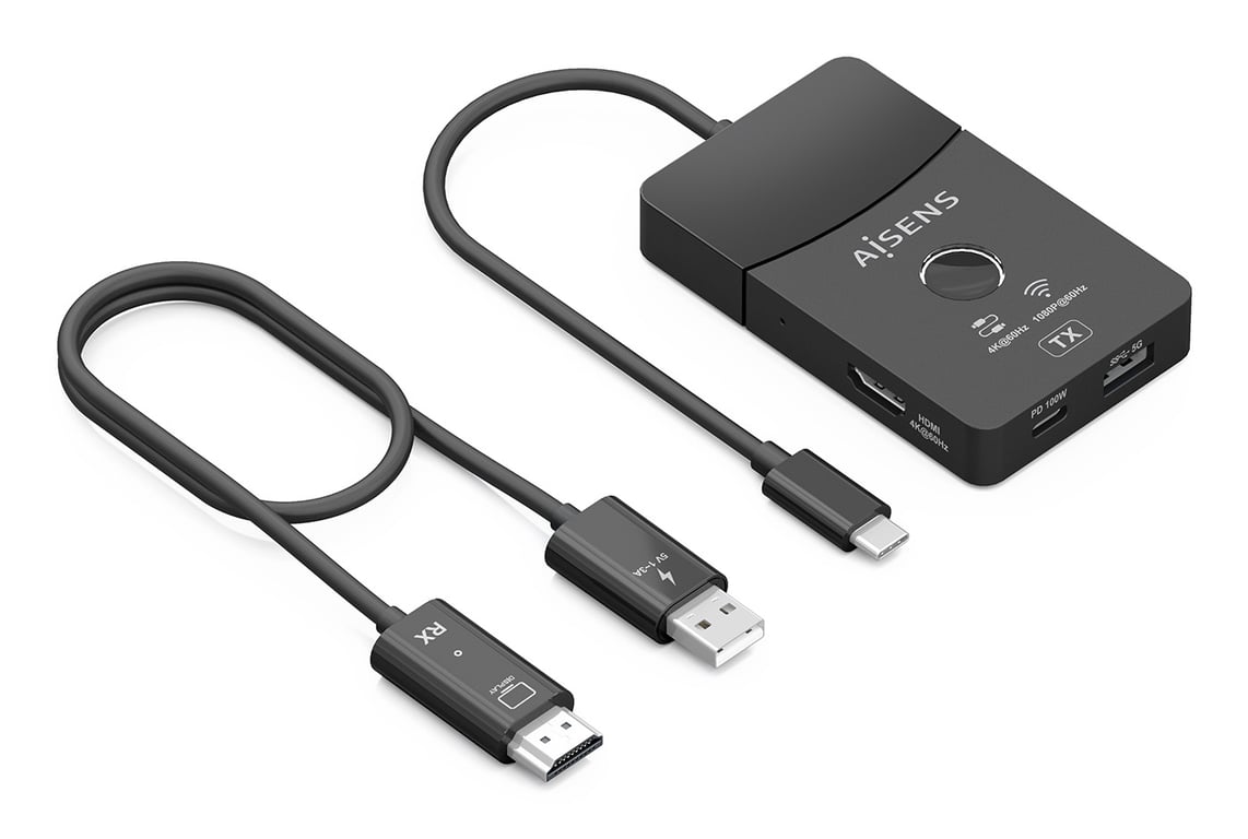 AISENS ASWL H2KDC30M05 BK station d'accueil Avec fil &sans fil USB 3.2 Gen 1 3.1 Gen 1 Type C Neuf