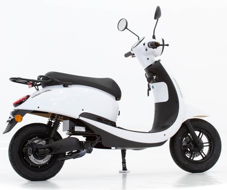 Simply - Scooter électrique 50cc - moteur 2100 W - 2 batteries 60V 30Ah, blanc