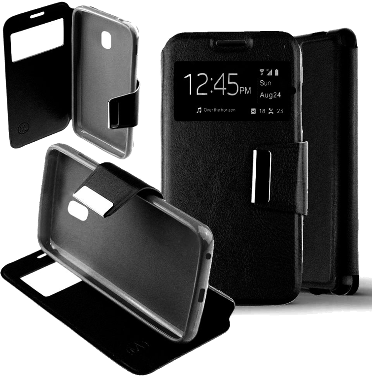 Etui Folio compatible Noir Samsung Galaxy J7 2017