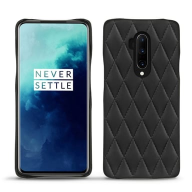 Coque cuir OnePlus 7T Pro -  - Noir - Cuir lisse couture
