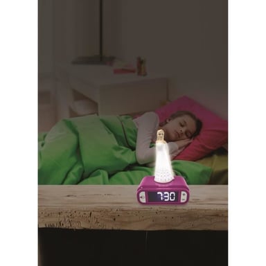 Reloj despertador con luz nocturna 3D Lexibook Snow Queen Elsa y efectos de sonido