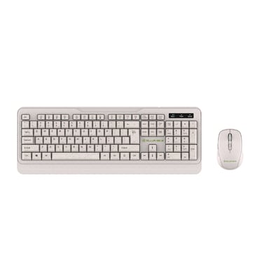 Tellur Green Kit de teclado y ratón inalámbricos, 2,4 GHz, nanoreceptor, crema