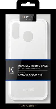 Coque hybride invisible pour Samsung Galaxy A40 2019, Transparente