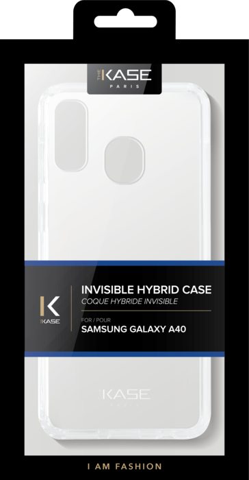 Coque hybride invisible pour Samsung Galaxy A40 2019, Transparente