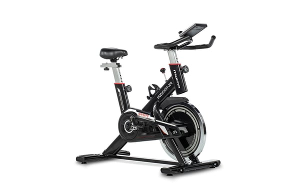 Bicicleta INDOOR con Volante de Inercia de 24kg, Pantalla LCD, pulsómetro de cuádruple sensor integrado en manillar , Sillin ergonomico.