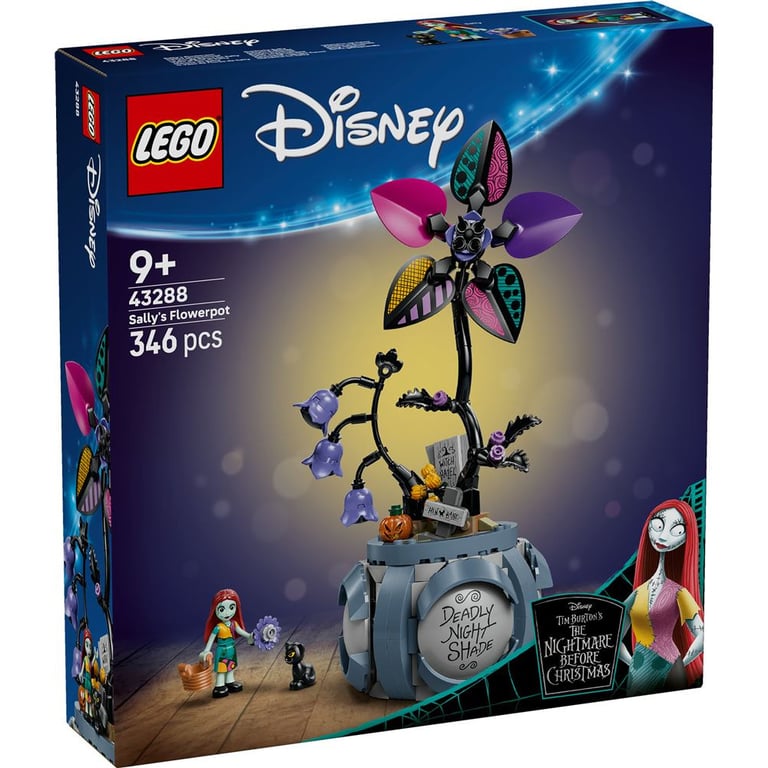 Set LEGO Disney Sally's Flowerpot Display 43288 346 pièces Âges 9+ Noir et multicolore - Neuf