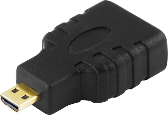 Deltaco HDMI-24 adattatore per inversione del genere dei cavi Micro-HDMI Nero (Deltaco HDMI-24 adapter - Micro HDMI T)