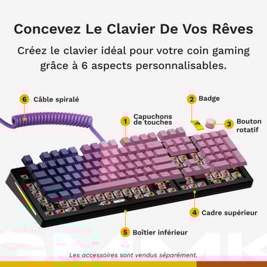 Glorious Gaming GMMK 3 100% Barebones clavier USB Non Noir