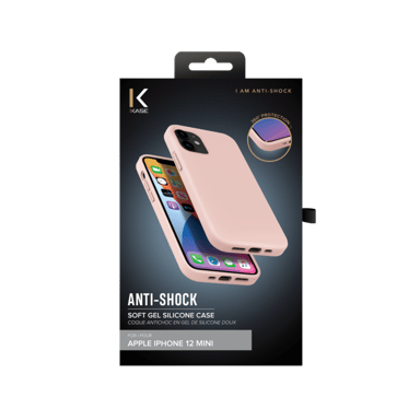 Custodia antiurto in morbido silicone gel per Apple iPhone 12 mini, Rosa sabbia