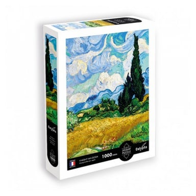 Vincent Van Gogh puzzle - 1000 piezas - Campo de trigo con cipreses - Obra de arte