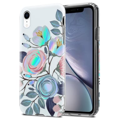 Coque pour Apple iPhone XR en FLEURS DE PIVOINES Housse de protection Étui en silicone TPU avec motif floral
