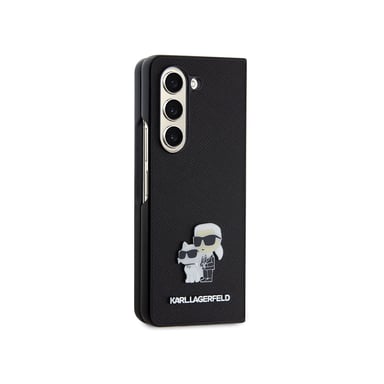 Coque Pliable pour Galaxy Z Fold 5 Saffiano Karl et Choupette Noir