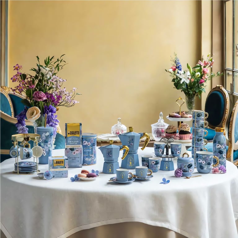 Cafetière Italienne Bialetti Moka Express Bridgerton 6 Tasses – Aluminium, Bleu Pastel - vue 4