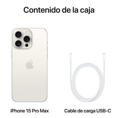iPhone 15 Pro Max (5G) 512 GB, blanco titanio, desbloqueado