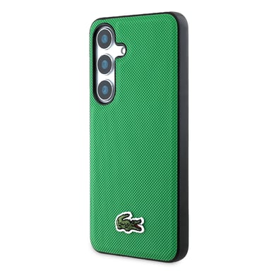 Étui Lacoste Iconic Petit Pique Woven Logo MagSafe pour Samsung Galaxy S25 vert