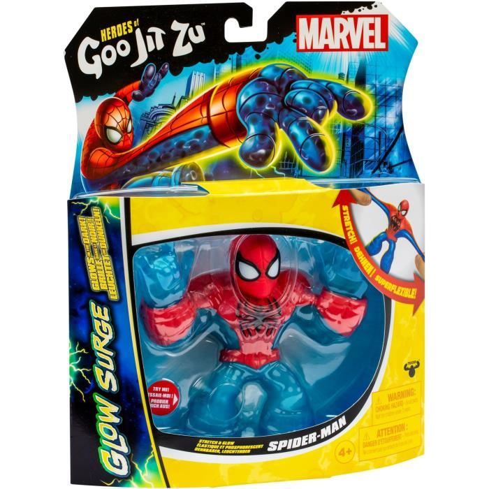 Spiderman Glow Surge 11cm - HERoeS OF GOO JIT ZU - MARVEL - Figurine lumineuse et extensible - Excellent état