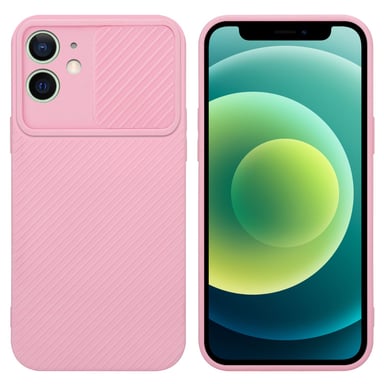 Coque pour Apple iPhone 12 MINI en Bonbon Rose Housse de protection Étui en silicone TPU flexible et avec protection pour appareil photo