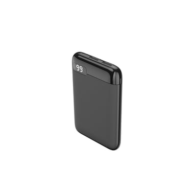 Batterie de Secours Noire avec Affichage Digital - 5000mAh [ Travel Power Bank Externe ] Sortie 2 Ports USB-A
