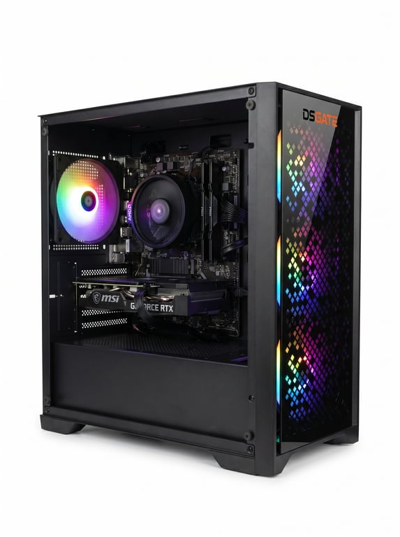 Pack DSGate PC Gamer NYX II – Ryzen 5 5500 – GeForce RTX 3050 6 Go – DDR4 – SSD – Windows 11 + Écran 24 + Combo G LAB – Assemblé France Neuf - vue 2