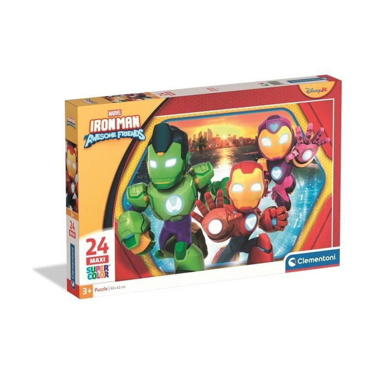 Clementoni 24 pieces Maxi - Iron Man and his awesome friends