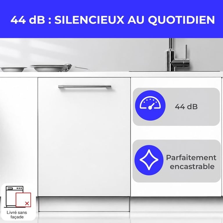 Lave vaisselle encastrable CONTINENTAL EDISON CELV1244CFI 12 couverts Induction L60 cm 44 dB - vue 4