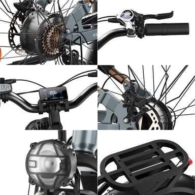 Bicicleta eléctrica WILDEWAY Soared Max con doble motor, batería de 48 V y 30 Ah - azul