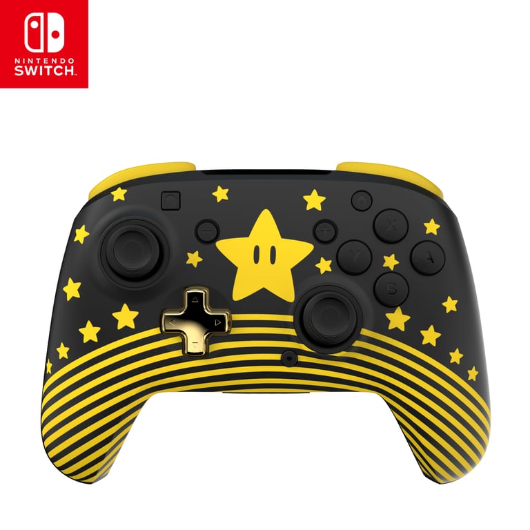 Turtle Beach Rematch Super Mario Star Manette sans fil w/ brille dans le noir et sous licence officielle Nintendo – pas de bouton C - Neuf