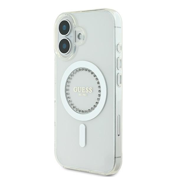 Guess Étui GUHMP16PFTDTEH iPhone 16 6.1 étui rigide IML Rhinestones MagSafe