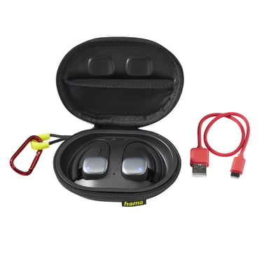 Hama Spirit Athletics Casque True Wireless Stereo (TWS) Crochets auriculaires Sports Bluetooth Noir