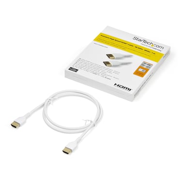 StarTech.com Cable de 1m HDMI 2.0 Certificado Premium de alta velocidad con Ethernet - Durable - UHD 4K 60Hz - con Fibra de Aramida - HDMI 2.0 - TPE -