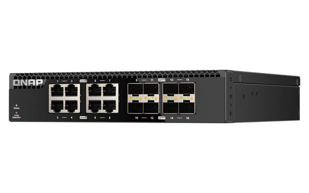 QNAP QSW-3216R-8S8T Switch di rete Ethernet 10G L2 non gestito (100/1000/10000) Nero