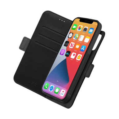 Robusta funda y carcasa magnética 2 en 1 para Apple iPhone 12/12 Pro, negro ónix