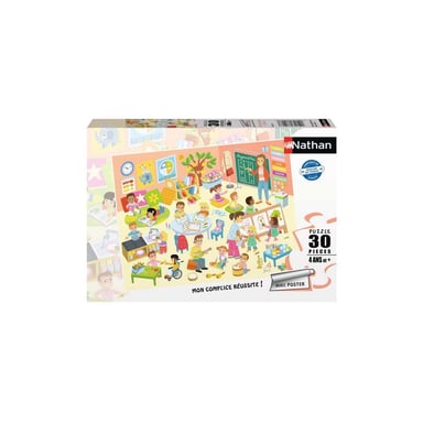 Puzzle educativo de 30 piezas: Un día en la escuela para niños