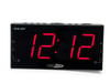 Radio réveil numérique - Double Réveil avec Radio FM - Grand Écran Rouge - graduable - noir (HCG007)