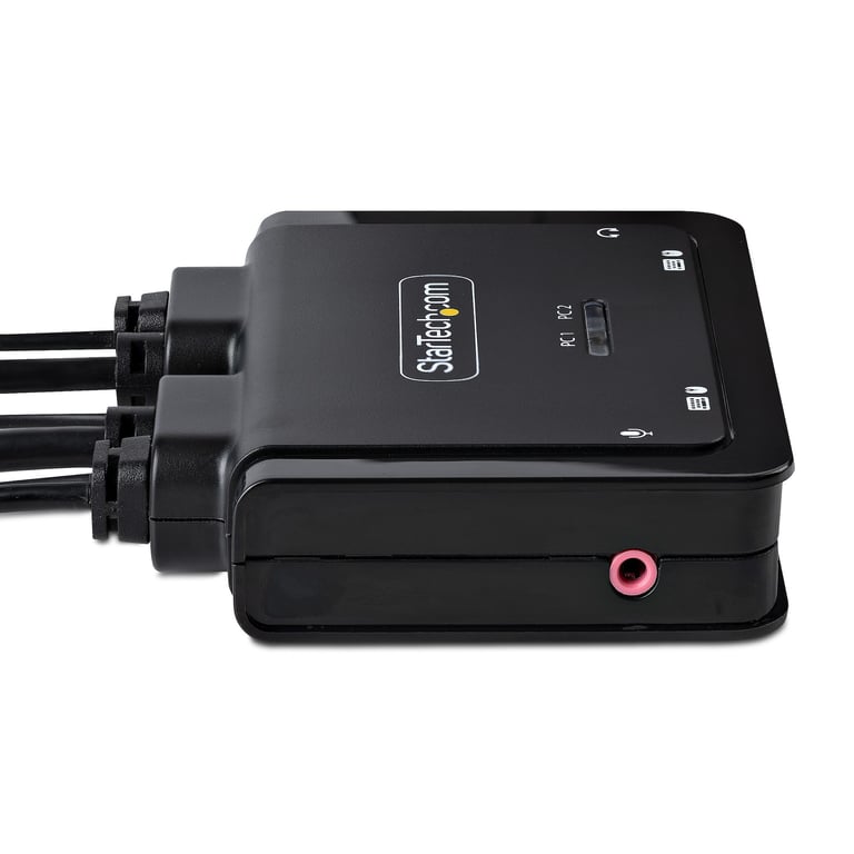 StarTech.com Switch KVM à Câble Hybride USB C DisplayPort 2 Ports 4K60Hz Commutateur écran clavier audio compact 2 x KVM / audio 1 utilisateur local de bureau - vue 5