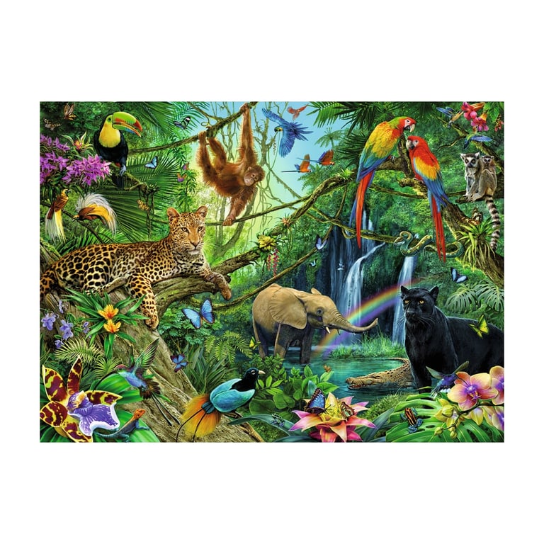 Puzzle 200 pièces : Animaux de la jungle Ravensburger France - vue 2