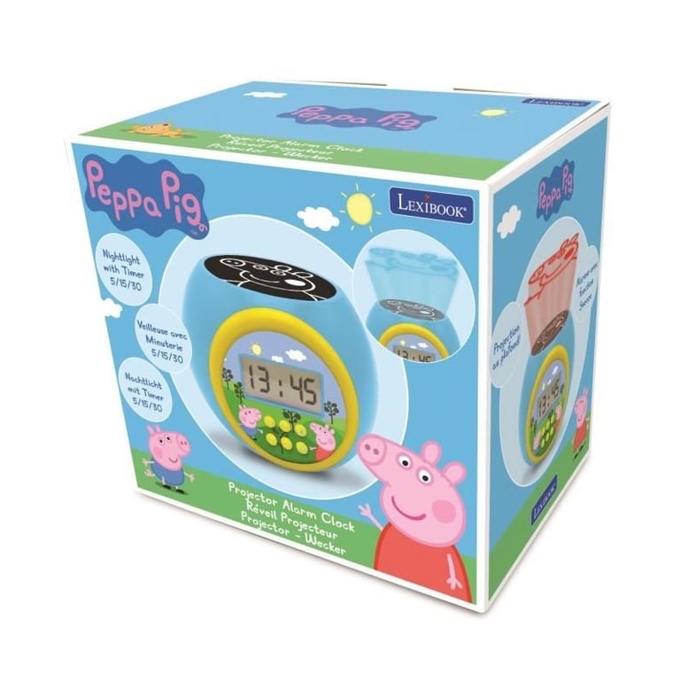 Réveil projecteur Peppa Pig avec minuteur - Neuf