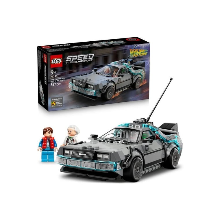 Set de construction LEGO Speed Champions 77256 DeLorean Time Machine 357 pièces, minifigs Doc Brown & Marty McFly Multicouleur - Neuf