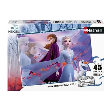 Puzzle enfant NATHAN Frozen II 45 pièces avec poster Multicolore - Neuf