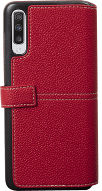 Façonnable Funda para Samsung Galaxy A70 Folio Guarnicionero con Botón Lacado Rojo