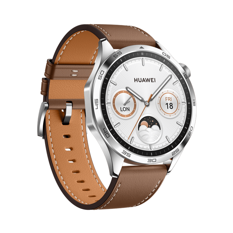 Watch GT 4 46 mm Classic en cuir Marron, Boitier en acier inoxydable - Neuf
